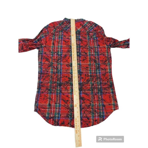 Fresh 2 Death Black Is The New Black Roca Wear L. Red Plaid Black Spatters - Picture 8 of 9